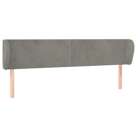 Tête de lit avec oreilles Gris clair 203x23x78/88 cm Velours 2