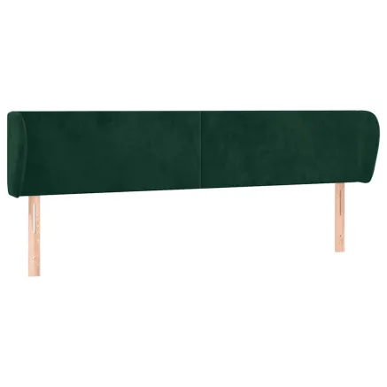Tête de lit avec oreilles Vert foncé 203x23x78/88 cm Velours 2
