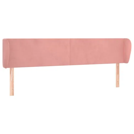 Tête de lit avec oreilles Rose 203x23x78/88 cm Velours