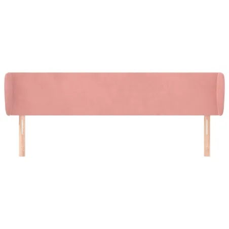 Tête de lit avec oreilles Rose 203x23x78/88 cm Velours