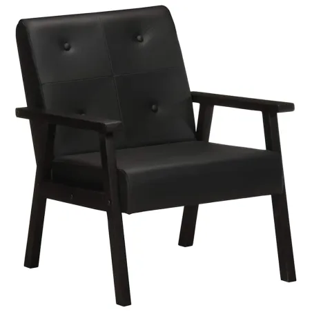 Fauteuil noir cuir véritable