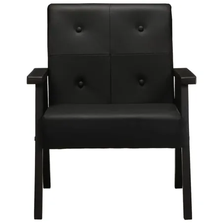 Fauteuil noir cuir véritable