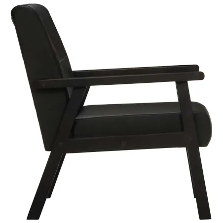 Fauteuil noir cuir véritable