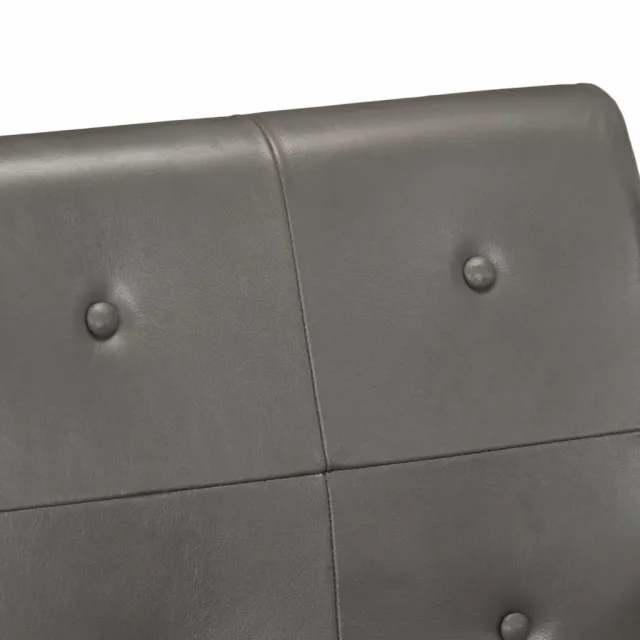 Fauteuil gris cuir véritable