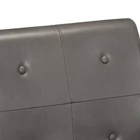 Fauteuil gris cuir véritable