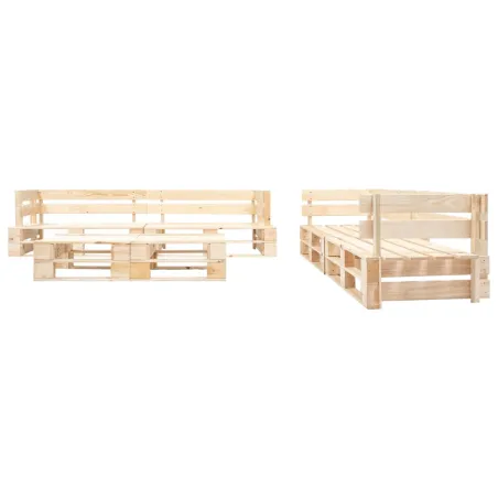 Salon de jardin palette 6 pcs bois Couleur naturelle de bois