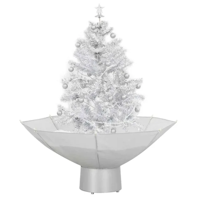 Arbre de Noël neigeux avec base de parapluie Blanc 75 cm