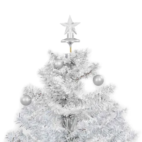 Arbre de Noël neigeux avec base de parapluie Blanc 75 cm