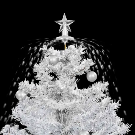 Arbre de Noël neigeux avec base de parapluie Blanc 75 cm