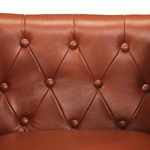 Fauteuil marron cuir véritable