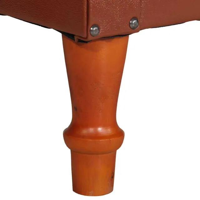 Fauteuil marron cuir véritable