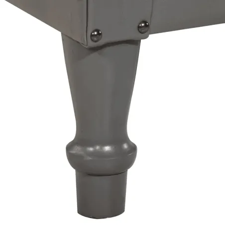 Chaise cabriolet gris cuir véritable