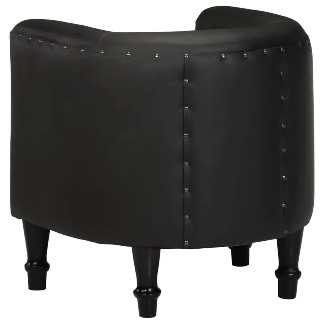 Chaise cabriolet noir cuir véritable