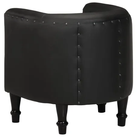 Chaise cabriolet noir cuir véritable