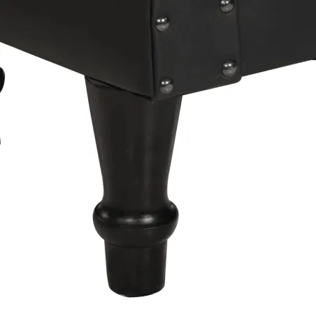 Chaise cabriolet noir cuir véritable