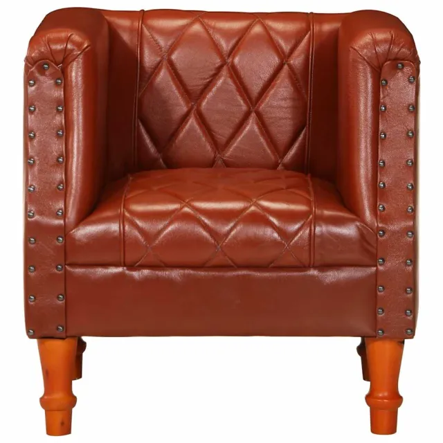 Chaise cabriolet marron Cuir véritable de chèvre