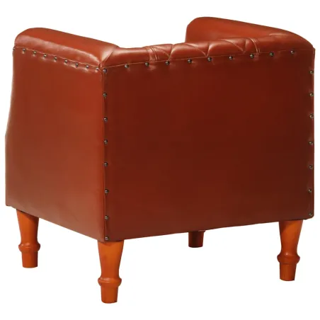 Chaise cabriolet marron Cuir véritable de chèvre