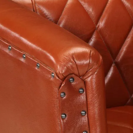Chaise cabriolet marron Cuir véritable de chèvre