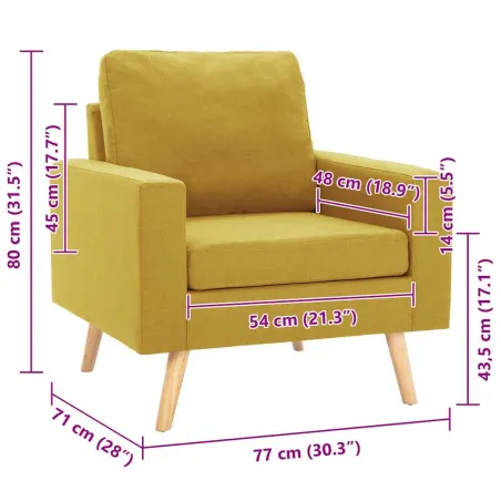 Fauteuil jaune tissu