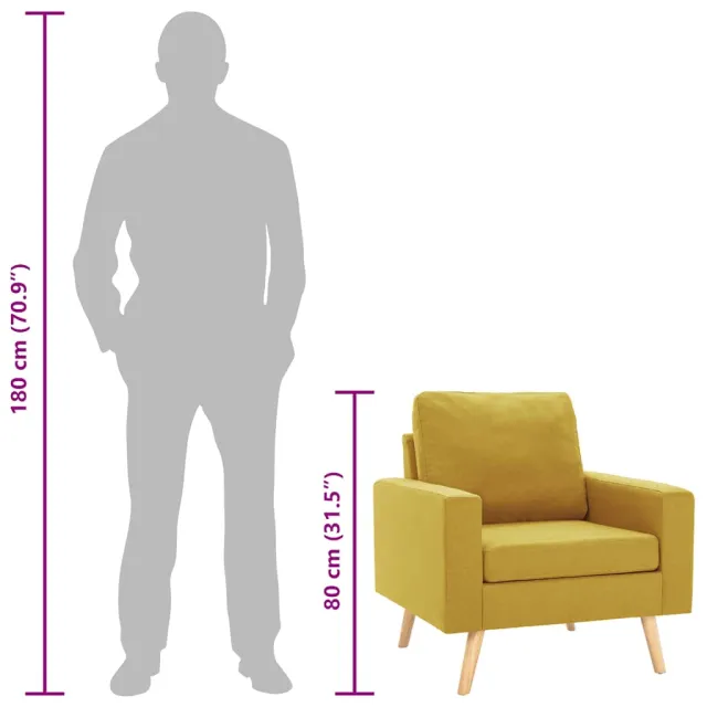 Fauteuil jaune tissu