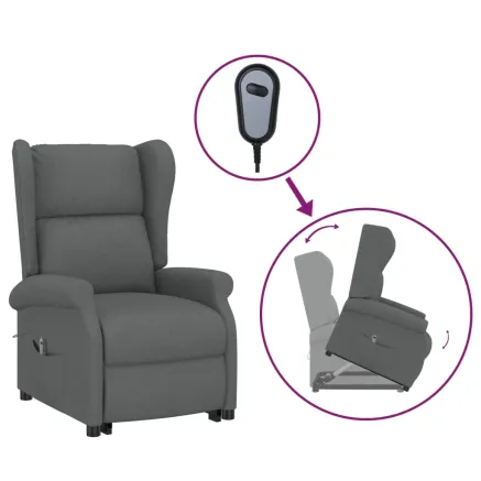 Fauteuil Gris foncé Tissu 2