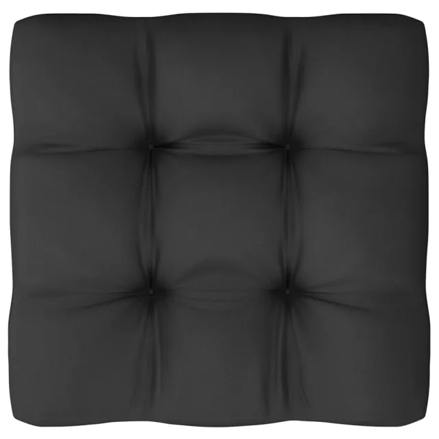 Salon de jardin 8 pcs avec coussins Noir Bois de pin massif