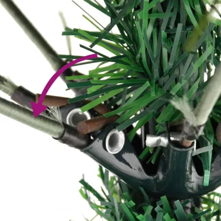 Sapin de Noël pré-éclairé et pommes de pin vert 225cm PVC et PE