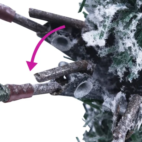 Sapin de Noël pré-éclairé avec neige floquée/cônes 225cm PVC/PE