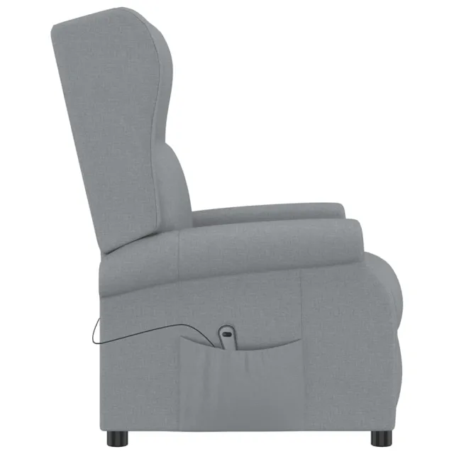 Fauteuil inclinable électrique à oreilles gris clair tissu