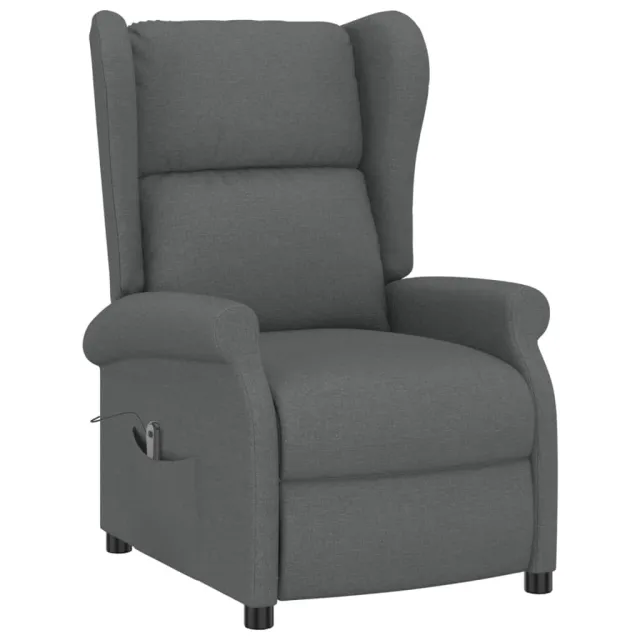 Fauteuil inclinable électrique à oreilles gris foncé tissu