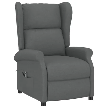 Fauteuil inclinable électrique à oreilles gris foncé tissu