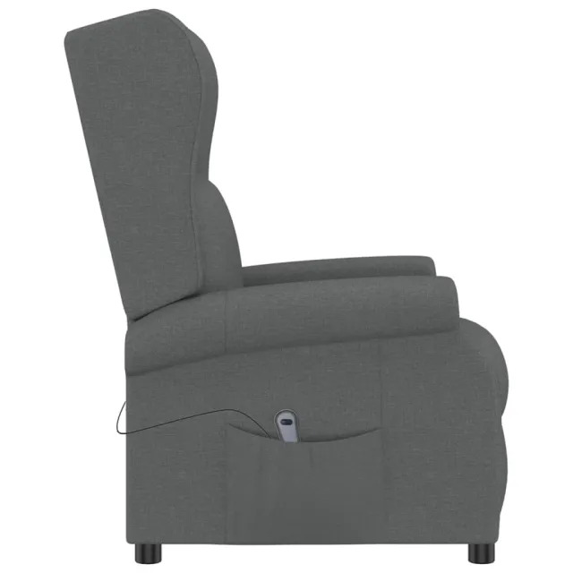 Fauteuil inclinable électrique à oreilles gris foncé tissu