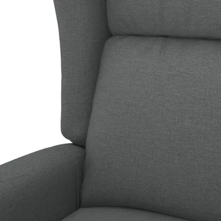 Fauteuil inclinable électrique à oreilles gris foncé tissu