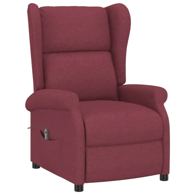 Fauteuil inclinable électrique à oreilles rouge bordeaux tissu