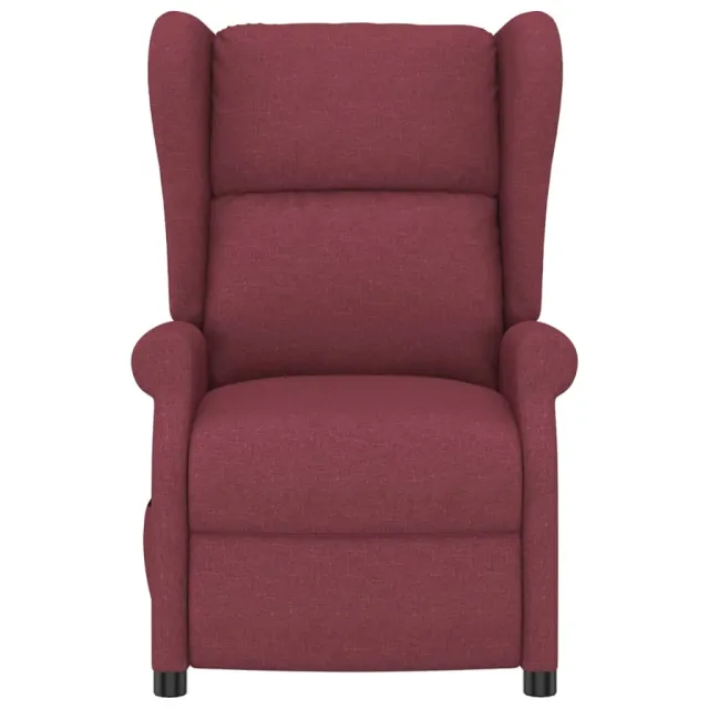 Fauteuil inclinable électrique à oreilles rouge bordeaux tissu