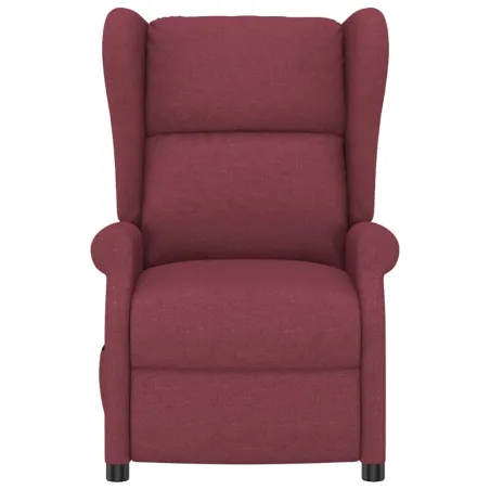 Fauteuil inclinable électrique à oreilles rouge bordeaux tissu