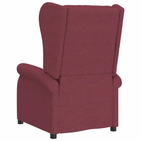 Fauteuil inclinable électrique à oreilles rouge bordeaux tissu