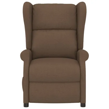 Fauteuil inclinable électrique à oreilles marron tissu