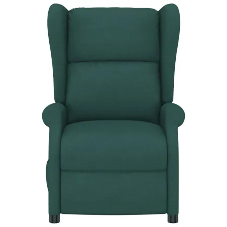 Fauteuil inclinable électrique à oreilles vert foncé tissu