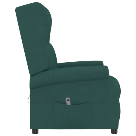 Fauteuil inclinable électrique à oreilles vert foncé tissu