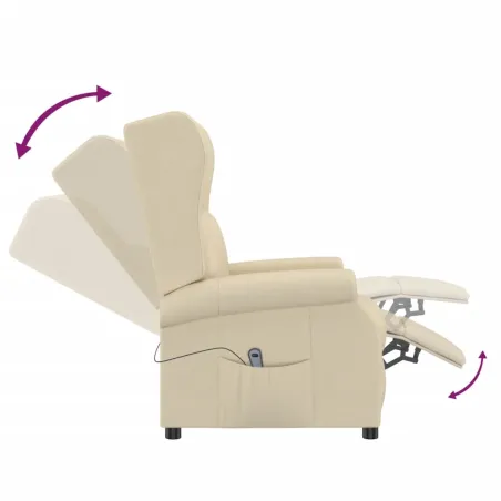 Fauteuil inclinable électrique à oreilles crème tissu