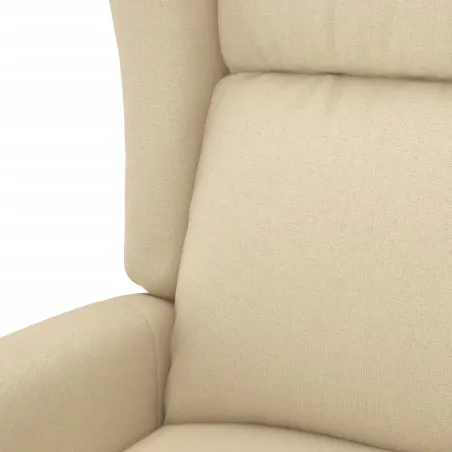 Fauteuil inclinable électrique à oreilles crème tissu