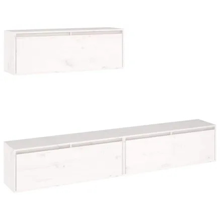 Ensemble de meubles TV 3 pcs blanc bois massif de pin 2