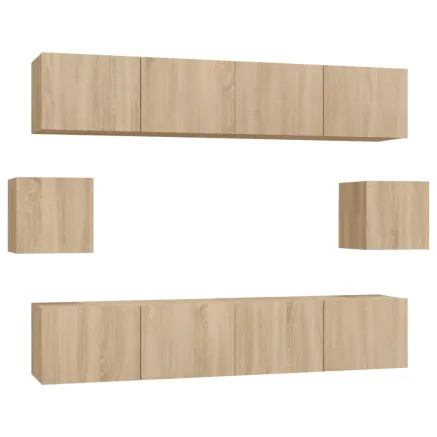Ensemble de meubles TV 6 pcs Chêne sonoma Bois d'ingénierie 2