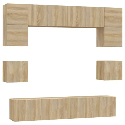 Ensemble de meubles TV 8 pcs Chêne sonoma Bois d'ingénierie 2