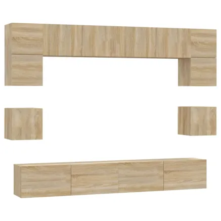 Ensemble de meubles TV 8 pcs Chêne sonoma Bois d'ingénierie 2