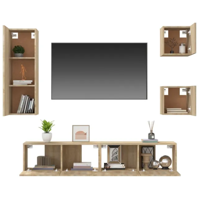 Ensemble de meubles TV 5 pcs Chêne sonoma Bois d'ingénierie