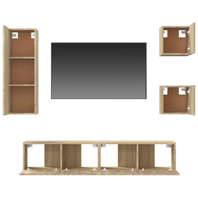 Ensemble de meubles TV 5 pcs Chêne sonoma Bois d'ingénierie