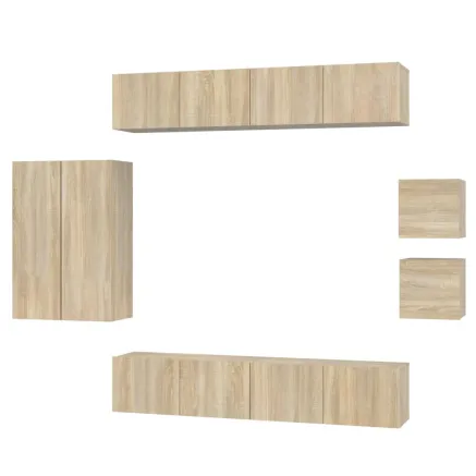 Ensemble de meubles TV 8 pcs Chêne sonoma Bois d'ingénierie 2