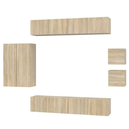 Ensemble de meubles TV 8 pcs Chêne sonoma Bois d'ingénierie